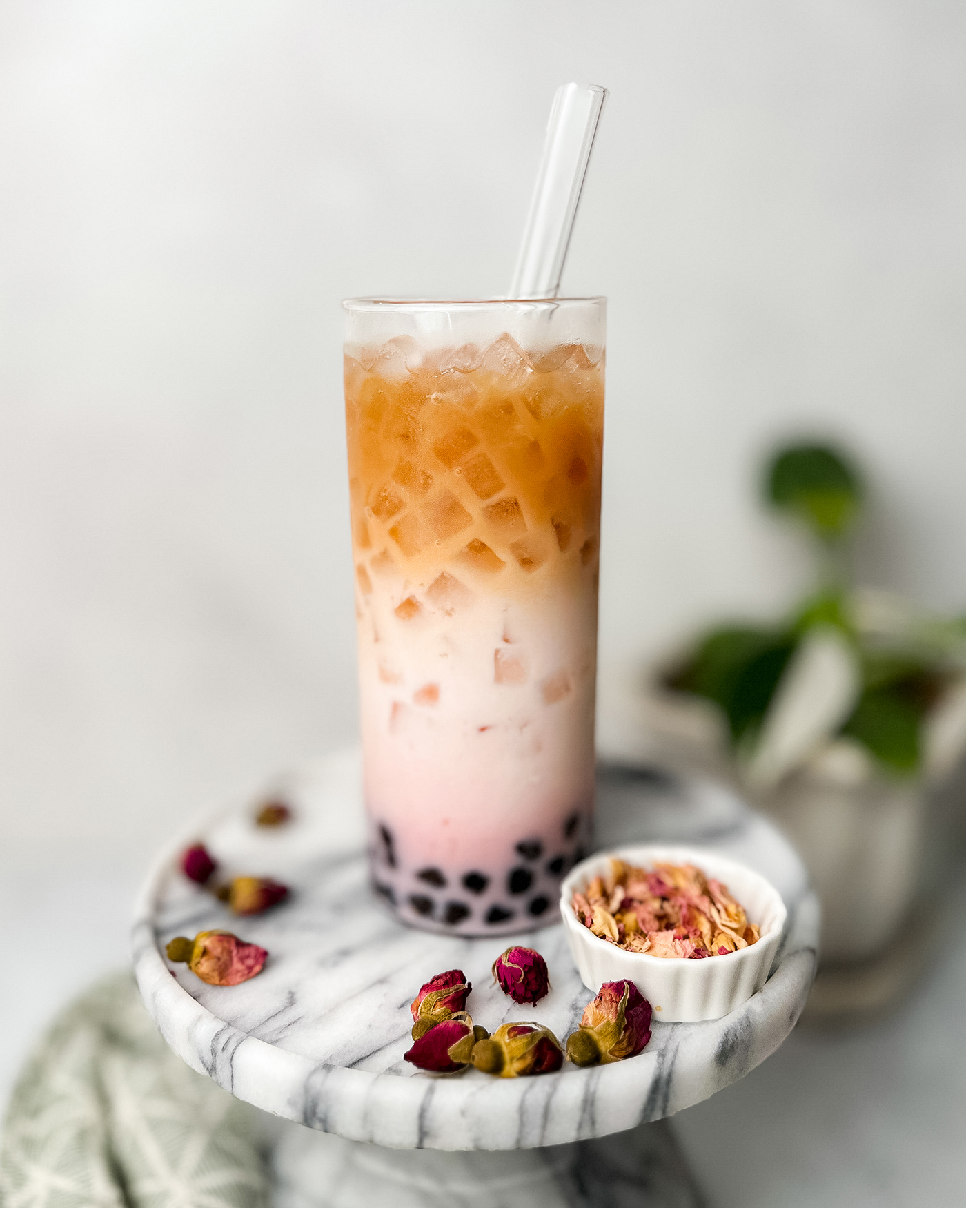 Rose Boba (Bubble) Tea - Herbivore Cucina