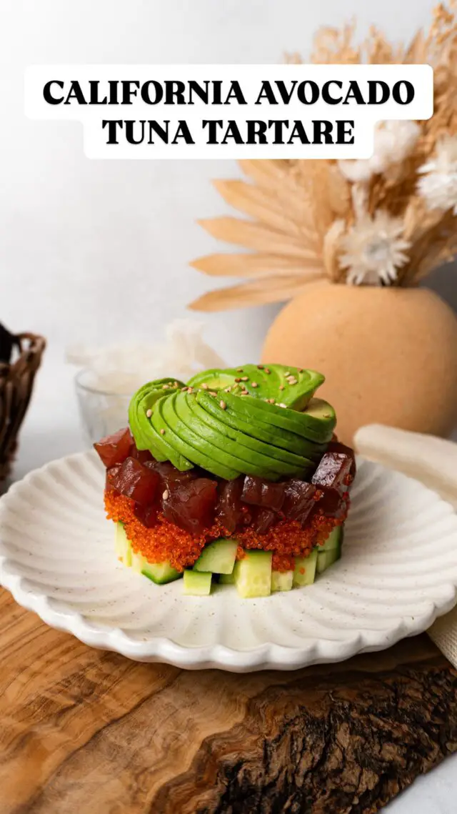 Get ready for California Avocado season! 🥑 Recipe below 👇 [ad]

Discover the exceptional quality and freshness of @ca_avocados while they are in season this spring through summer!  These avocados not only boast an unbelievably creamy, rich, and sweet flavor profile 🤤, but the local farmers who grow them also contribute to the community through their sustainable farming methods and ethical sourcing. Find them at @bristolfarms, a gourmet grocer who has served Southern California for more than 40 years and is dedicated to sourcing California grown produce! When picking up those California Avocados, just be sure to look for California on the sticker! 🥑

🥑 CALIFORNIA AVOCADO TUNA TARTARE 🐟

Ingredients: 
1/2 lb sushi grade tuna
2 tsp premium soy sauce
1 tsp sesame oil 
masago
chopped cucumber
1 ripe, Fresh California Avocado
rice paper rounds

Recipe: 
1️⃣Make rice paper chips - cut the rounds into chip-sized pieces. Fry them in oil and they will cook instantly. Set aside on a cooling rack until serving.
2️⃣Dice the tuna and combine with soy sauce and sesame oil.
3️⃣Using a mold, make layers of cucumber, masago, and tuna. 
4️⃣To make an avocado rose, make slices on the avocado’s short side. Gently spread the pieces with your fingers, then roll it into a spiral. 
5️⃣Remove the mold and place the avocado rose on top. Serve with rice paper chips and enjoy!

Save and share this post! 

#itsforkandspoon #avocados #caavocados #avocadorecipe #tunatartare #localproduce #bristolfarms #springrecipes #socalfood #foodblogger #losangeles #ad